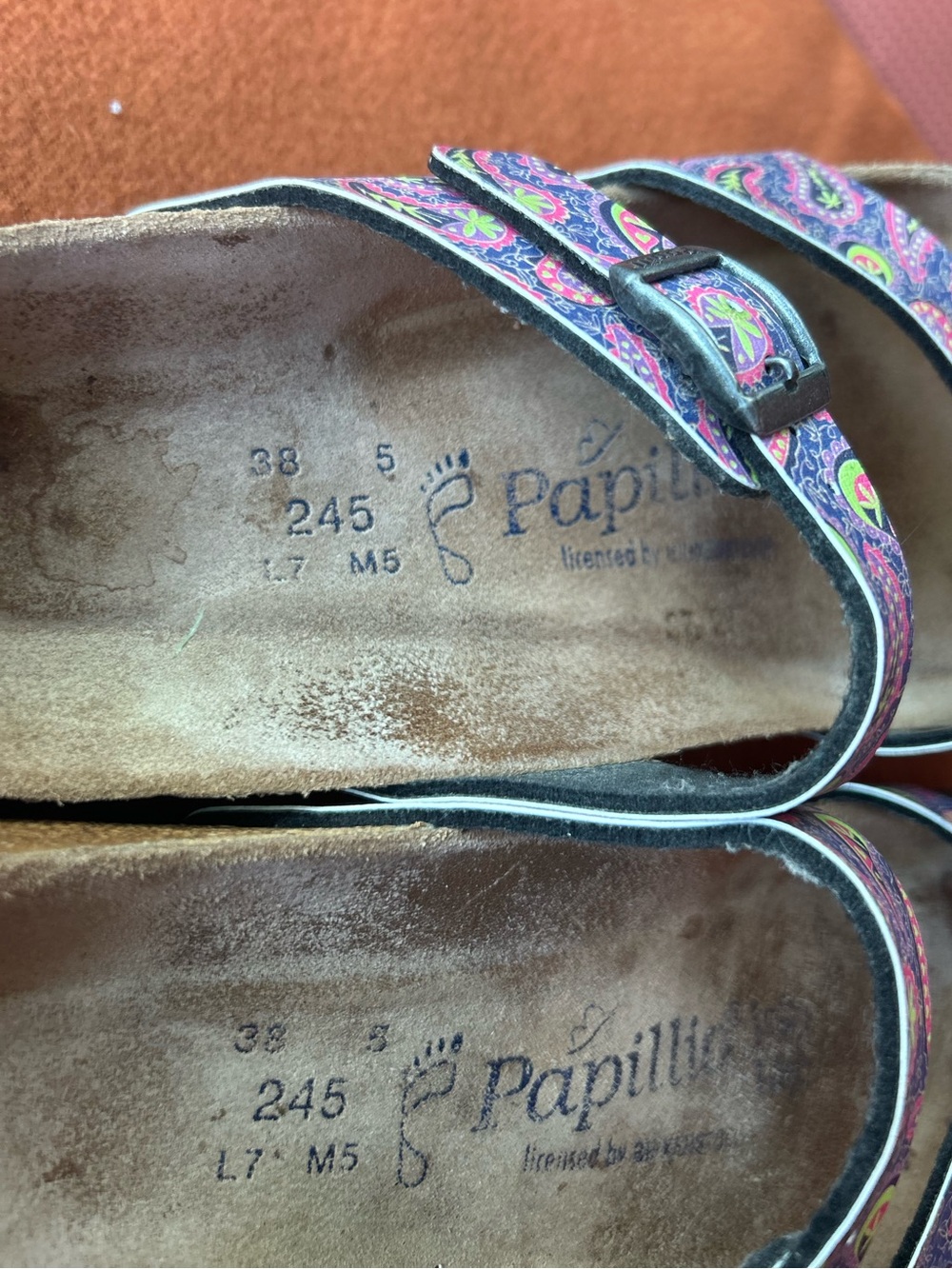 Birkenstock Papillio Multicolor Paisley Pattern Mayari Two-Strap Sandals size 7 - Picture 7 of 7